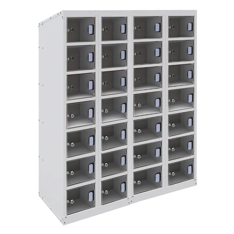 Perspex Seven Tier 28 Door Mobile Phone Locker Non Charging