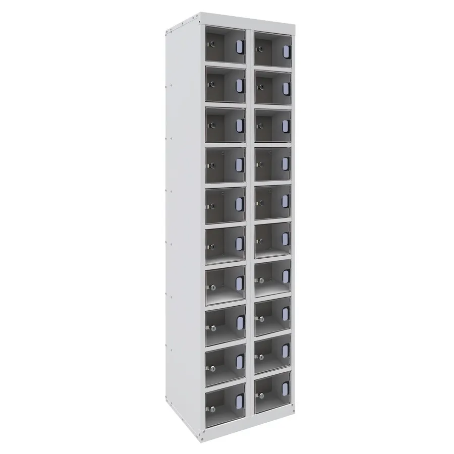 Perspex Full Height 20 Door Mobile Phone Locker Non Charging