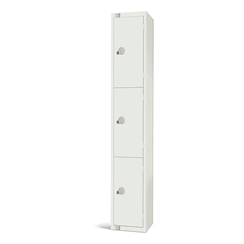 Elite All White Three Door Locker