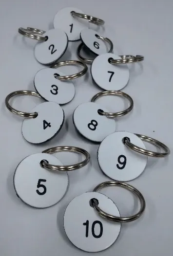 Split-Ring Keyrings with number disc